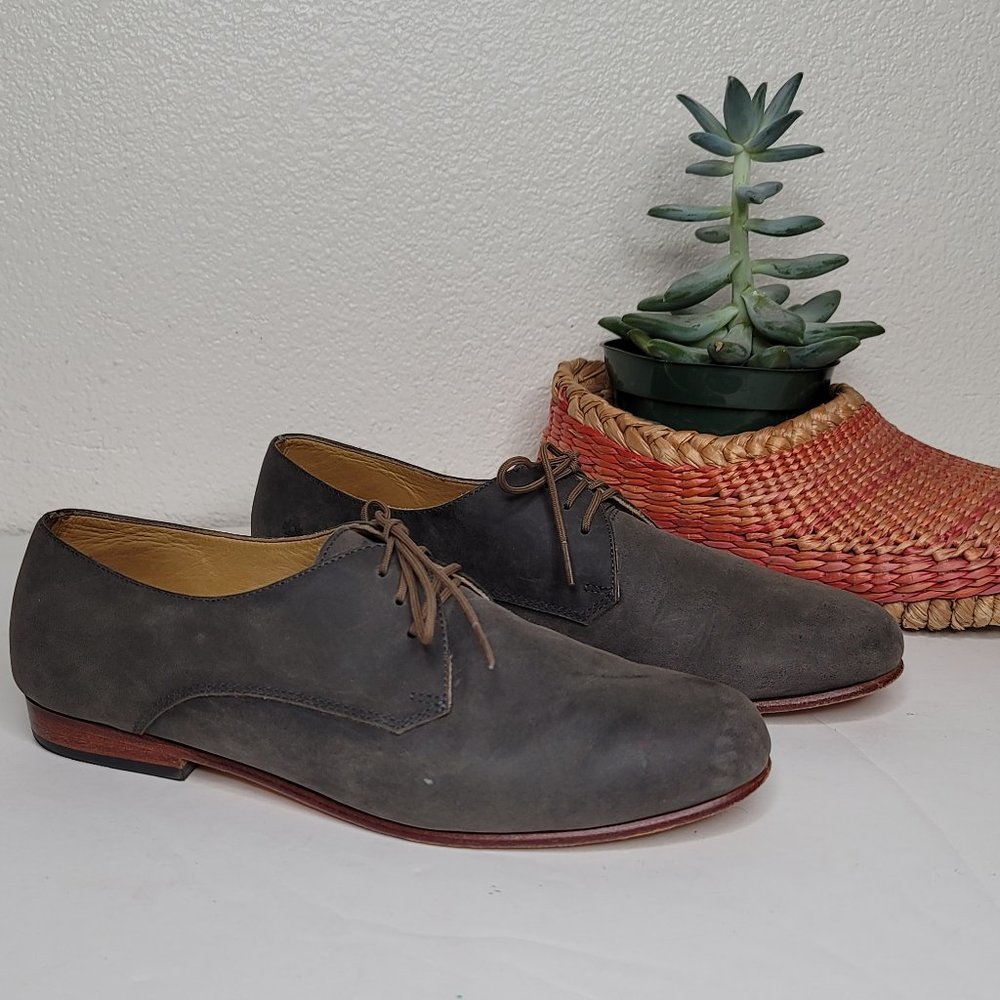 NISOLO Slate Gray Nubuck Leather OLIVER Oxford